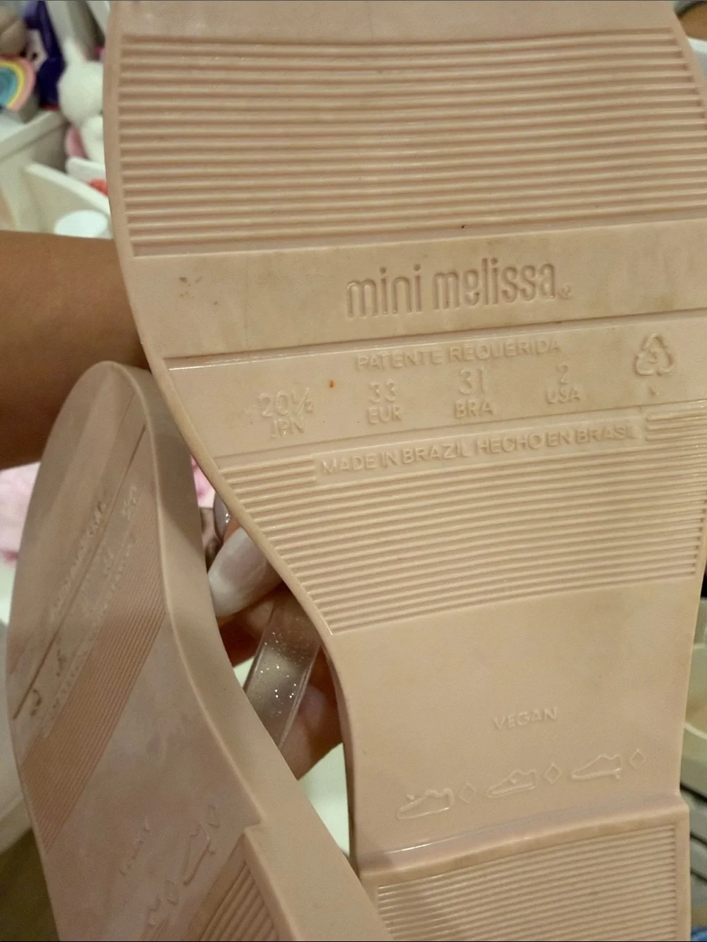 Mini Melissa Blush Pink Bow Jelly Slide Sandals